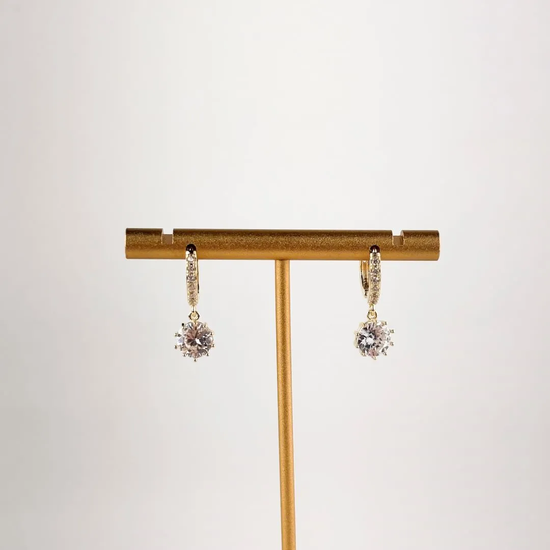 Brinco Argola Ponto de Luz em Zircônia Folheado a Ouro 18k
