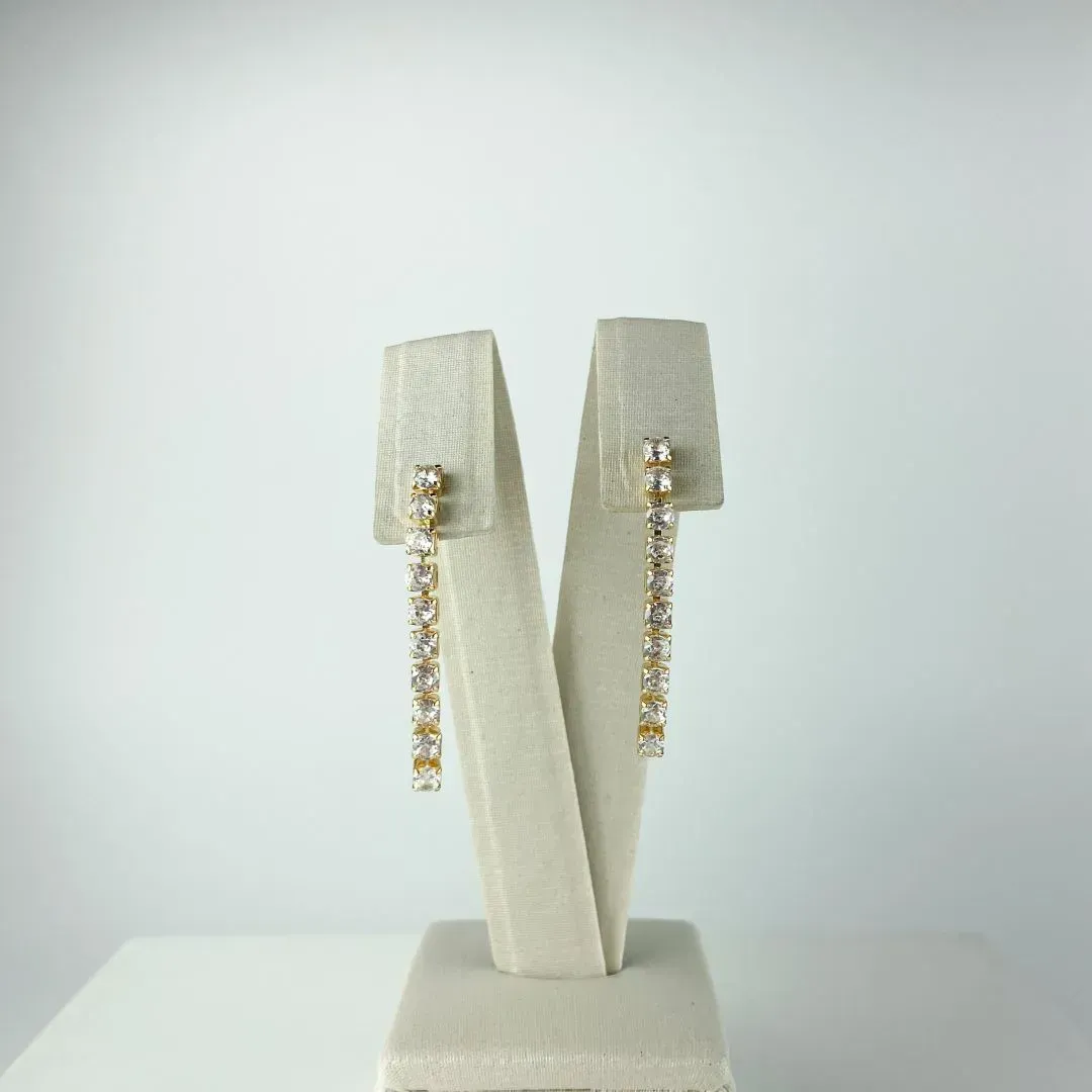 Brinco Riviera em Zircônia Folheado a Ouro 18k