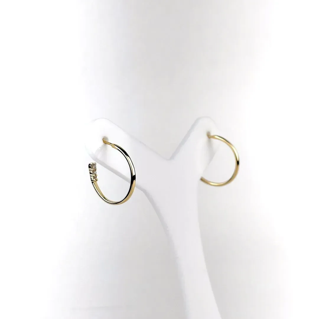 Brinco Argola Detalhes em Zircônia Banhado a Ouro 18k