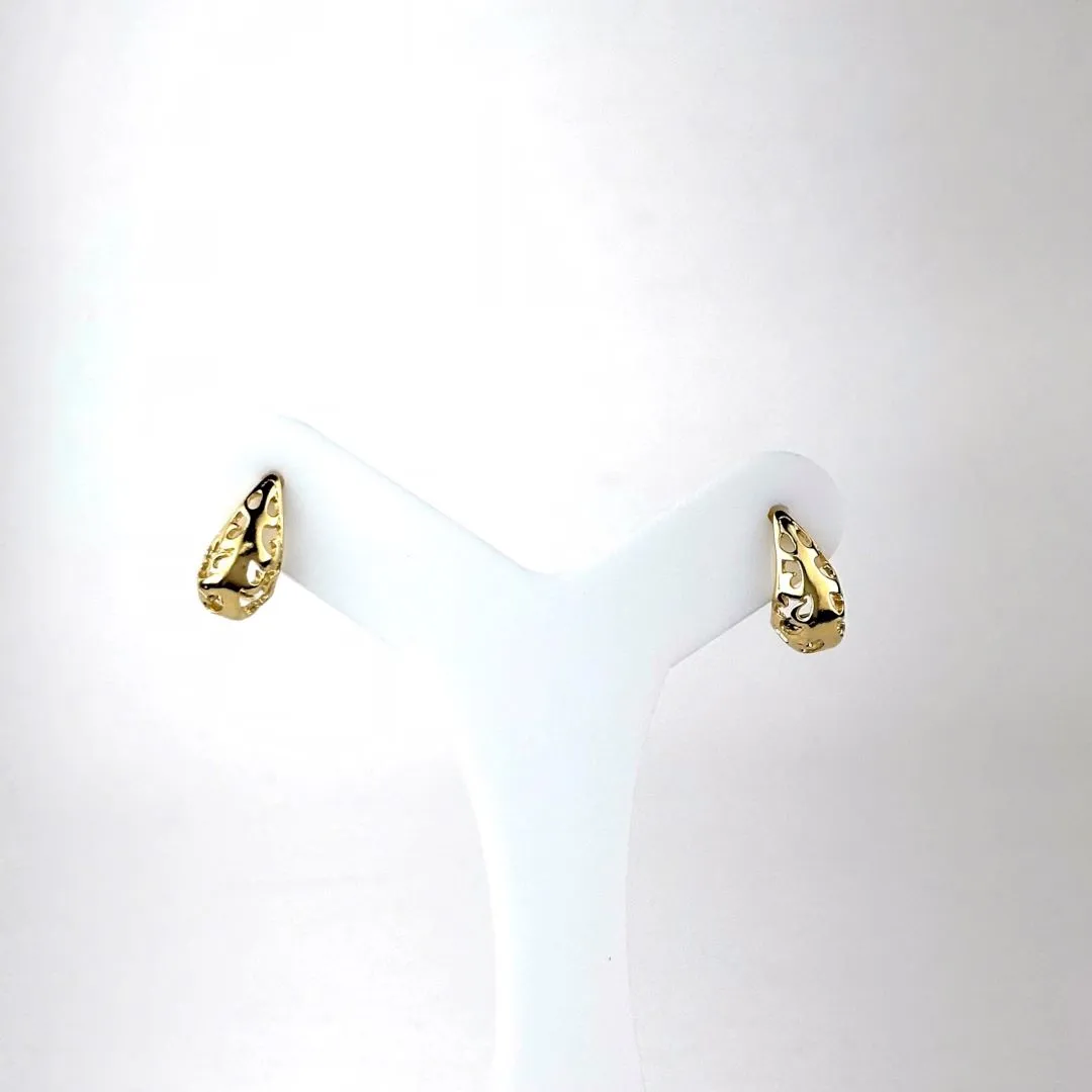 Brinco Gota Vazada Banhada a Ouro 18k