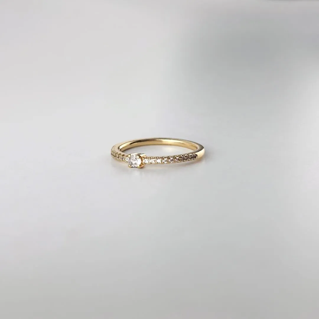 Anel em Zircônias Folhado a Ouro 18k