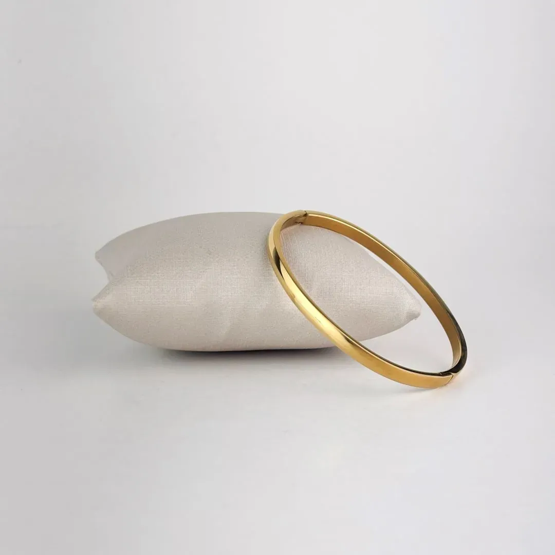 Bracelete Liso em Aço Inox 316L Dourado
