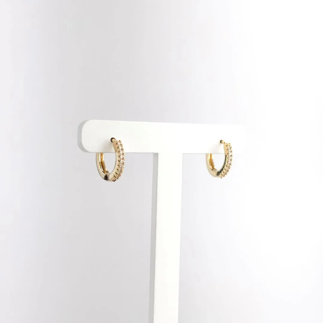 Brinco Argola em Zircônias Folheado a Ouro 18k