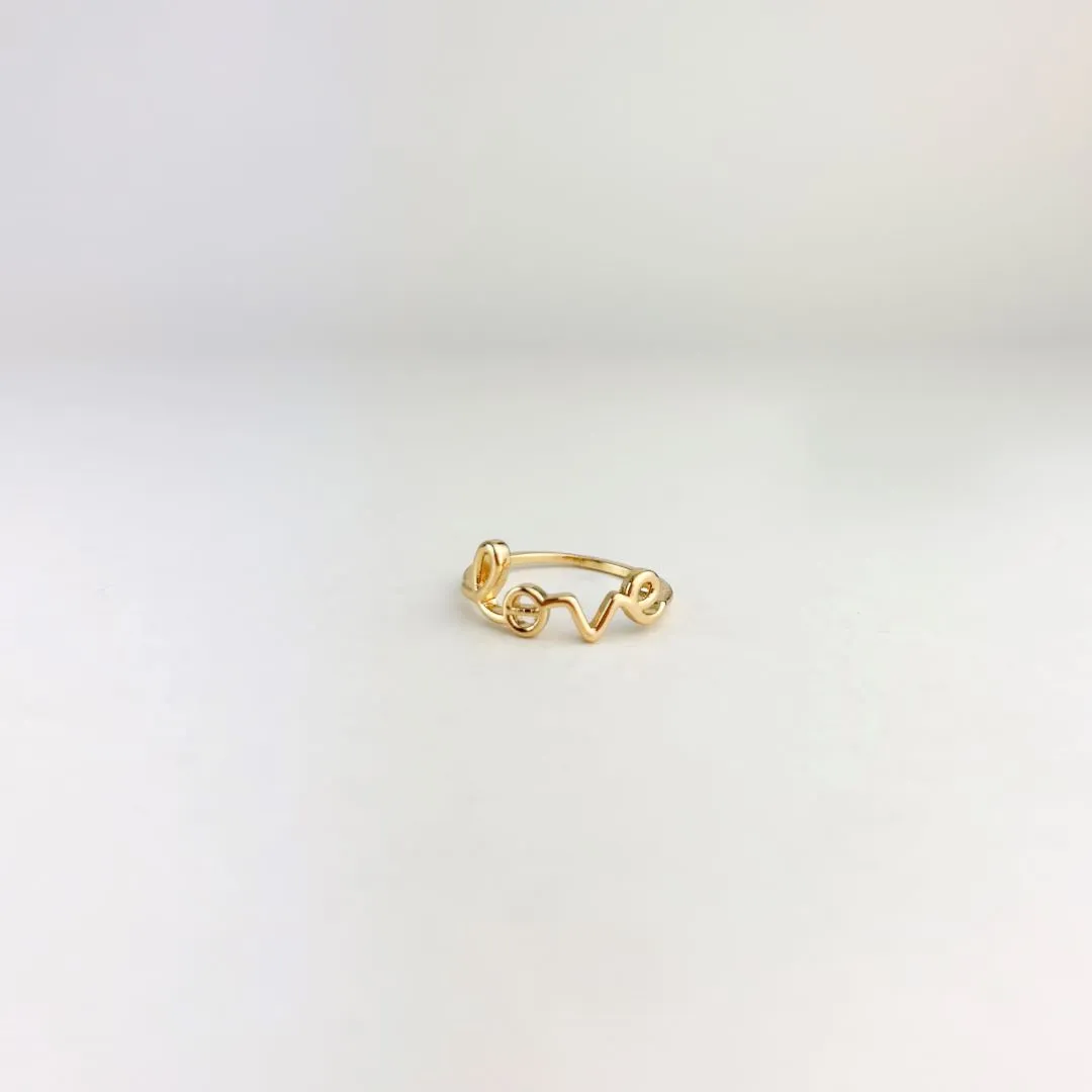 Anel Love Folheado a Ouro 18k