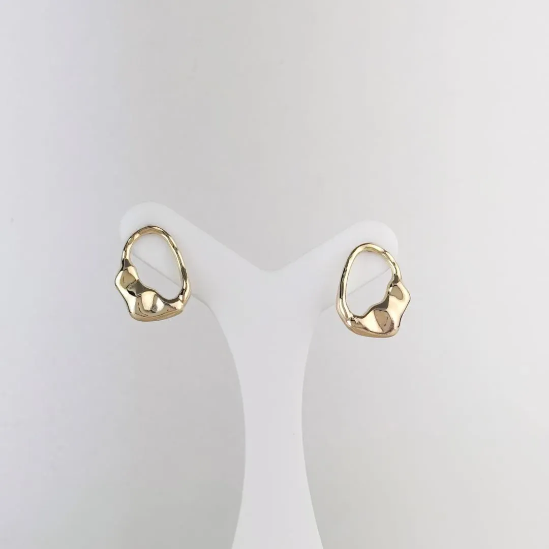 Brinco Orgânico Folheado a Ouro 18k