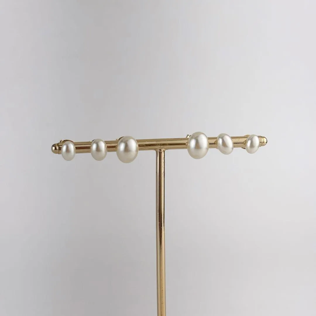 Brinco Trio Pérola Folheado a Ouro 18k