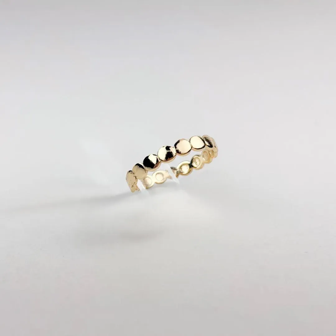 Anel Círculos Folheado a Ouro 18k