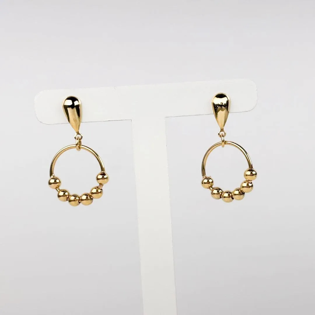Brinco Esferas de Ouro Banhado a Ouro 18k