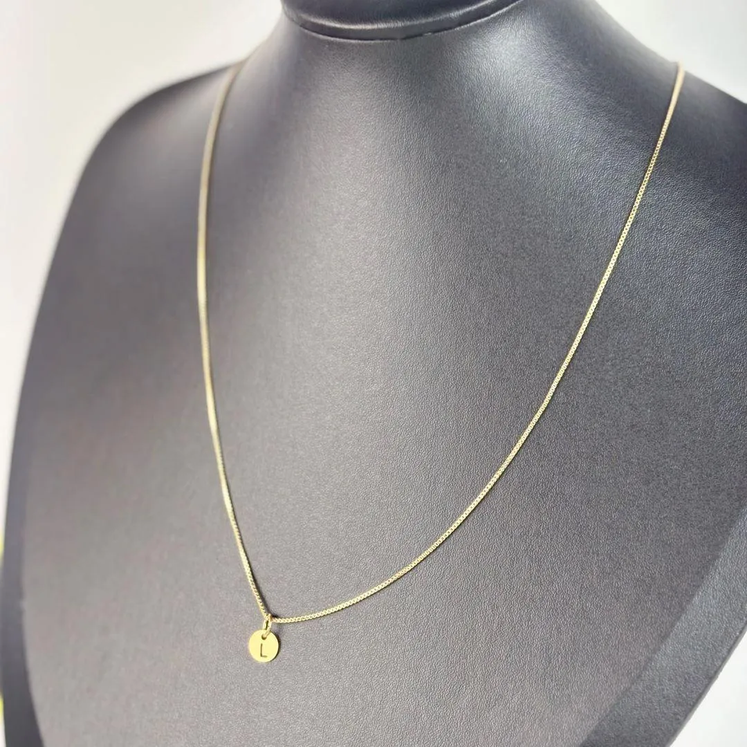 Colar Traço de Sol Letra L Folheado a Ouro 18k