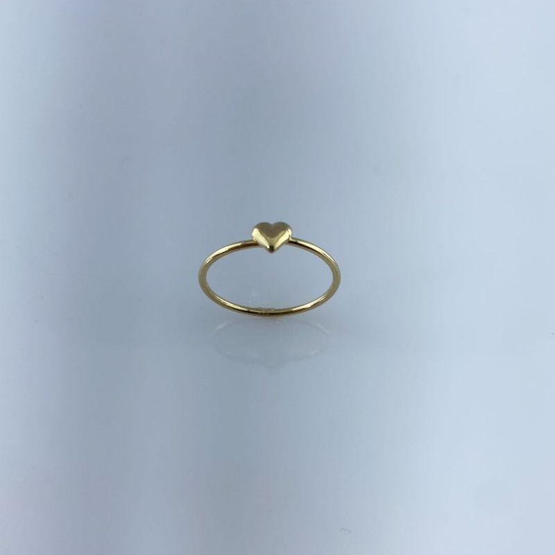 Anel Falange Coraçãozinho Liso Folheado a Ouro 18k