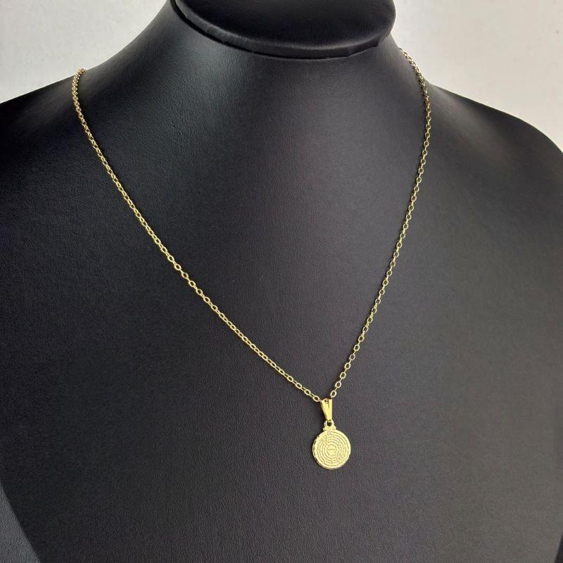 Colar Pingente Pai Nosso Folheado a Ouro 18k