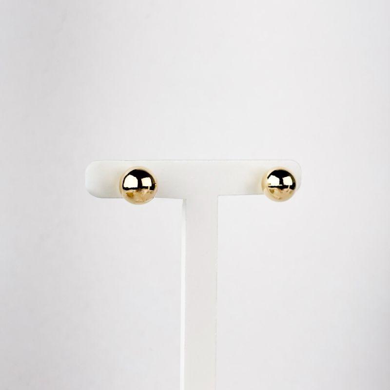 Brinco Bolinha Folheado a Ouro 18k