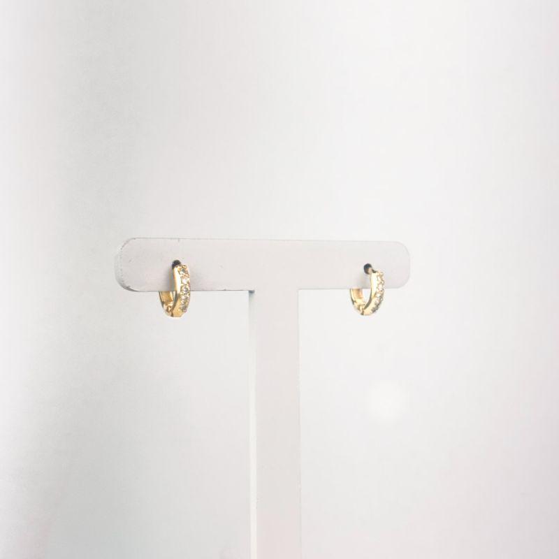 Brinco Argolinha Cravejadas com Zircônias Folheado a Ouro 18k